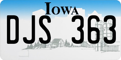 IA license plate DJS363