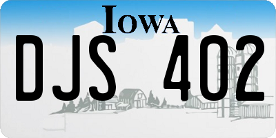 IA license plate DJS402