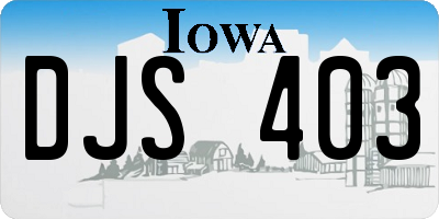 IA license plate DJS403