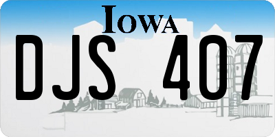 IA license plate DJS407