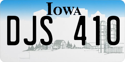 IA license plate DJS410