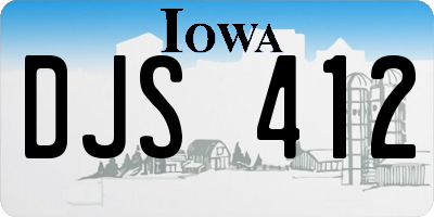 IA license plate DJS412