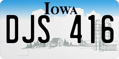 IA license plate DJS416