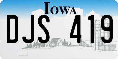 IA license plate DJS419