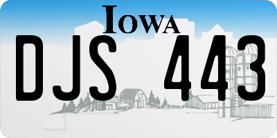 IA license plate DJS443