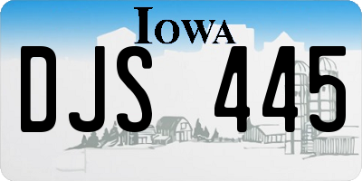 IA license plate DJS445