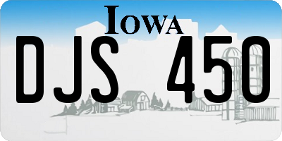 IA license plate DJS450