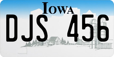 IA license plate DJS456