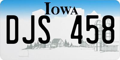 IA license plate DJS458