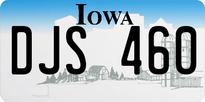 IA license plate DJS460