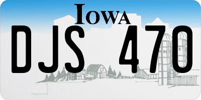 IA license plate DJS470