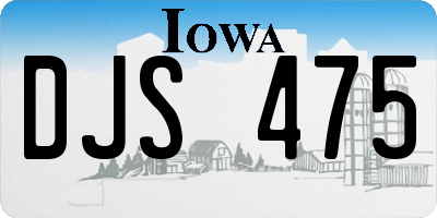 IA license plate DJS475
