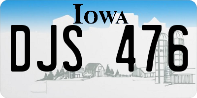 IA license plate DJS476