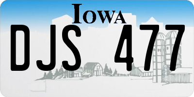IA license plate DJS477