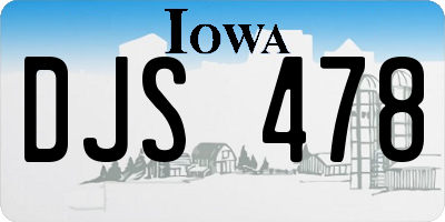 IA license plate DJS478
