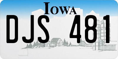 IA license plate DJS481