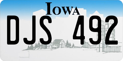 IA license plate DJS492