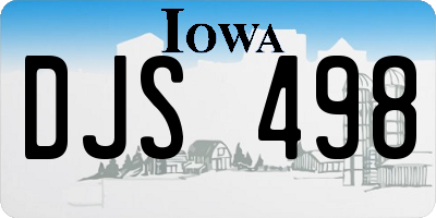 IA license plate DJS498