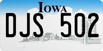 IA license plate DJS502