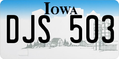 IA license plate DJS503