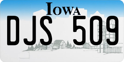 IA license plate DJS509