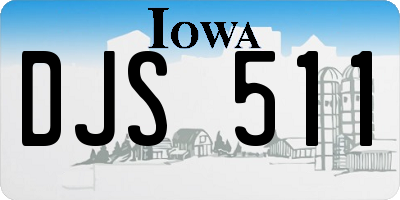 IA license plate DJS511