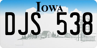 IA license plate DJS538