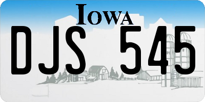 IA license plate DJS545