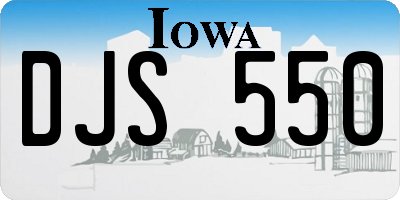 IA license plate DJS550