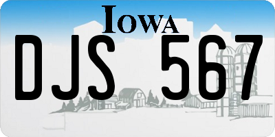 IA license plate DJS567