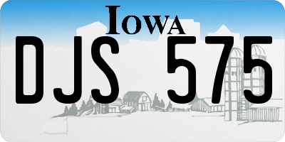 IA license plate DJS575