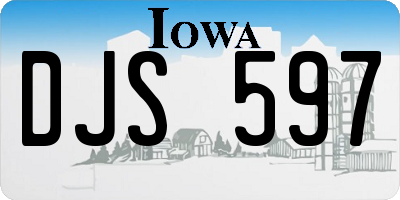 IA license plate DJS597