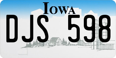 IA license plate DJS598