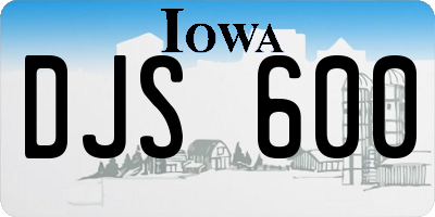 IA license plate DJS600