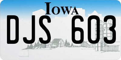 IA license plate DJS603