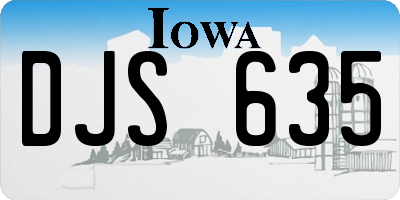 IA license plate DJS635
