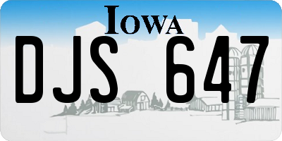 IA license plate DJS647