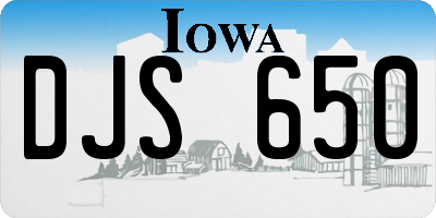 IA license plate DJS650
