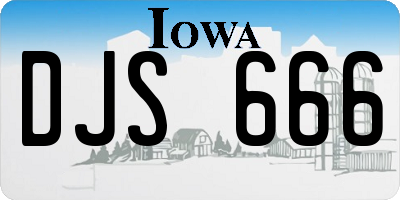 IA license plate DJS666