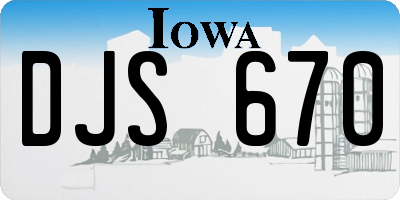IA license plate DJS670