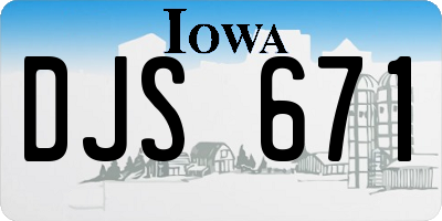 IA license plate DJS671