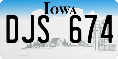IA license plate DJS674