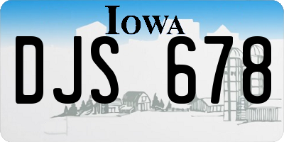 IA license plate DJS678