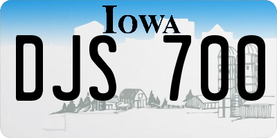 IA license plate DJS700
