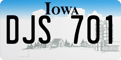 IA license plate DJS701