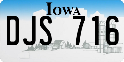 IA license plate DJS716