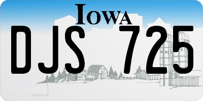 IA license plate DJS725