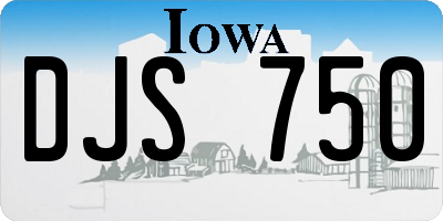 IA license plate DJS750