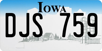 IA license plate DJS759