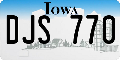 IA license plate DJS770
